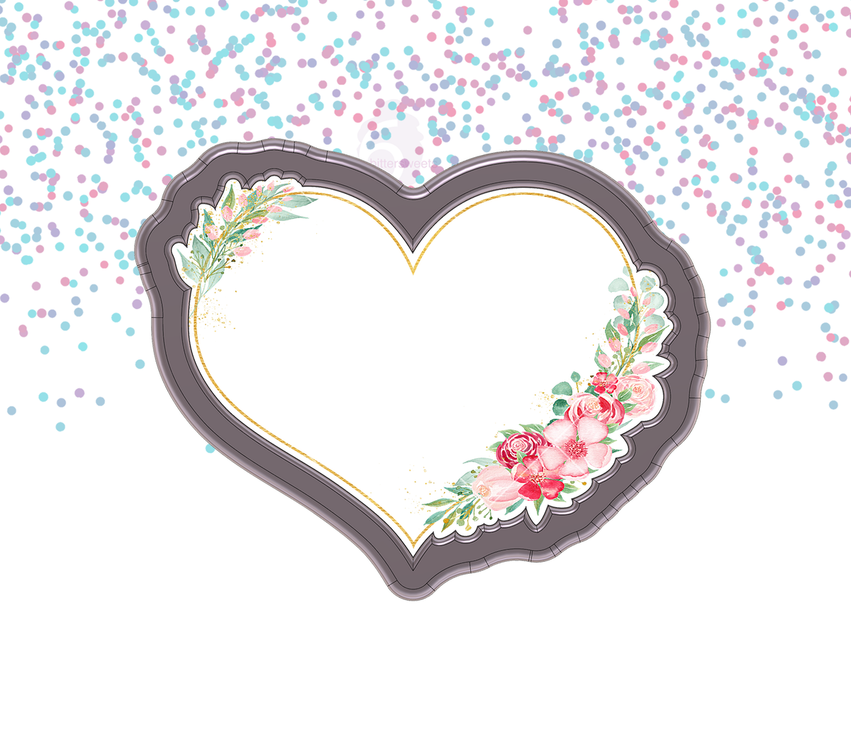 DIGITAL STL Download For Floral Heart Plaque 1 Cookie Cutter