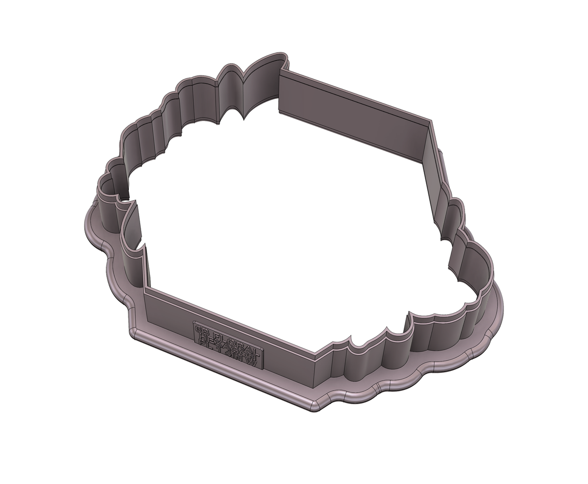 Floral Hexagon Plaque 1 Cookie Cutter