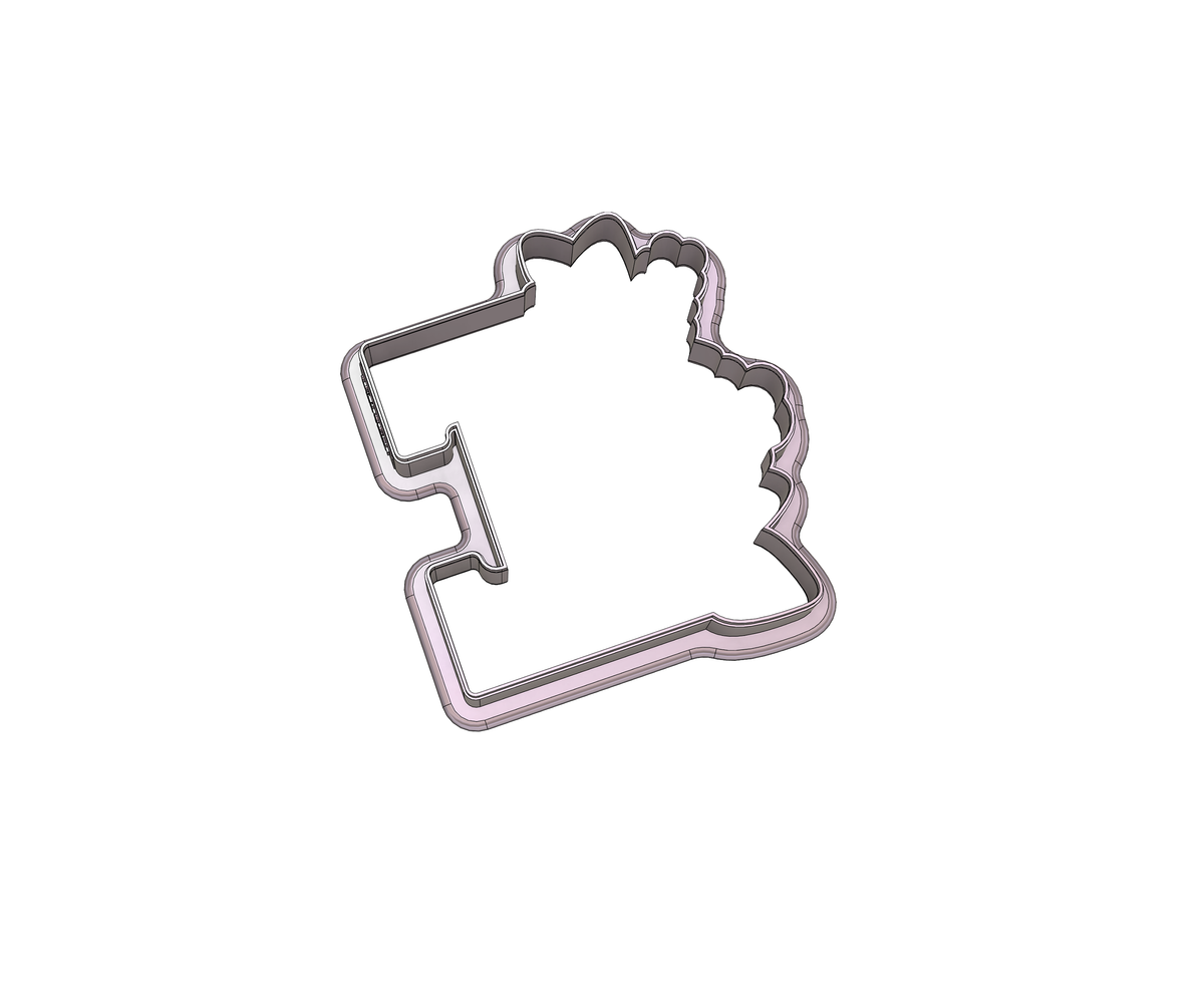 DIGITAL STL Download For Floral Letter E 1 Cookie Cutter