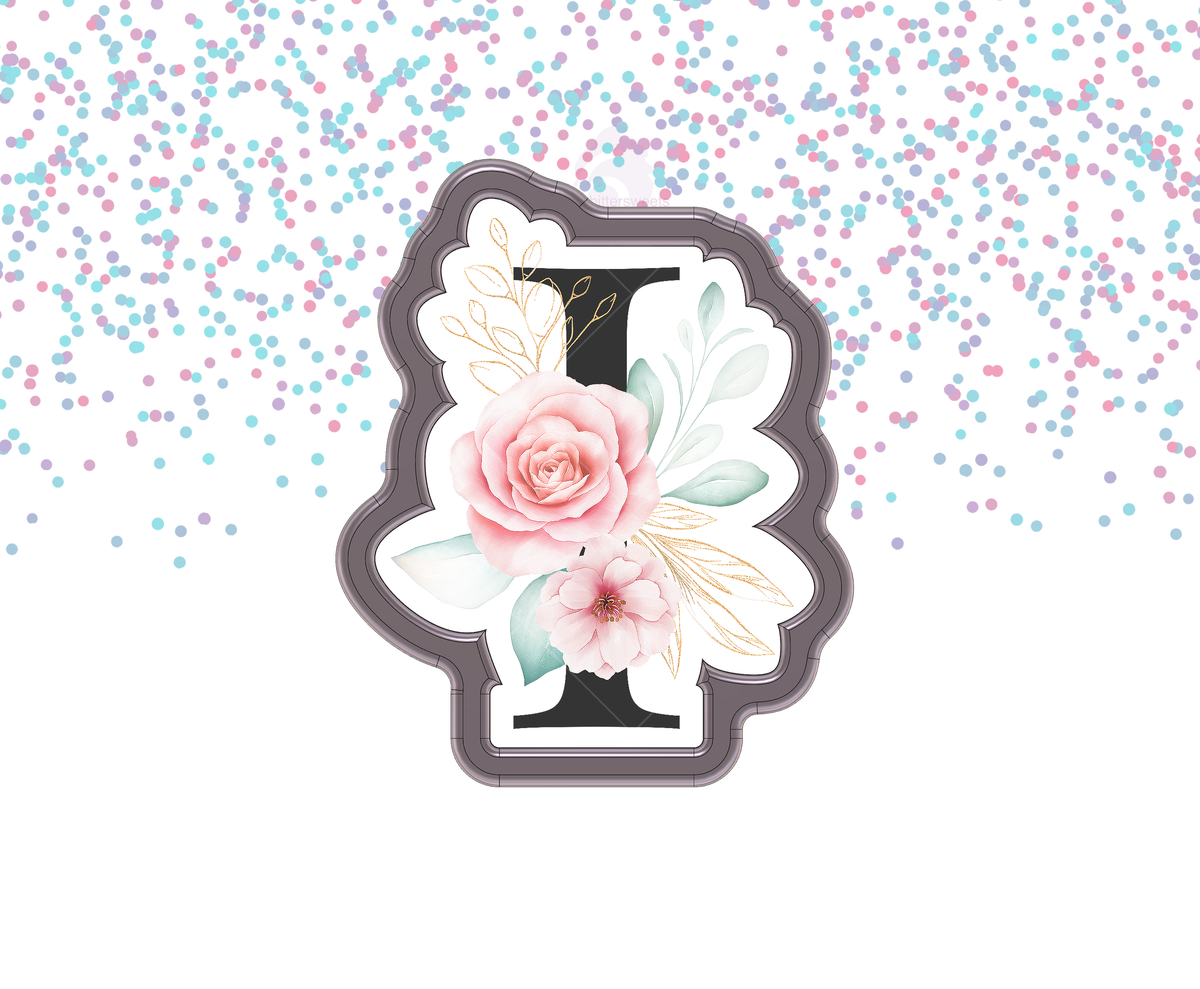 Floral Letter I 1 Cookie Cutter