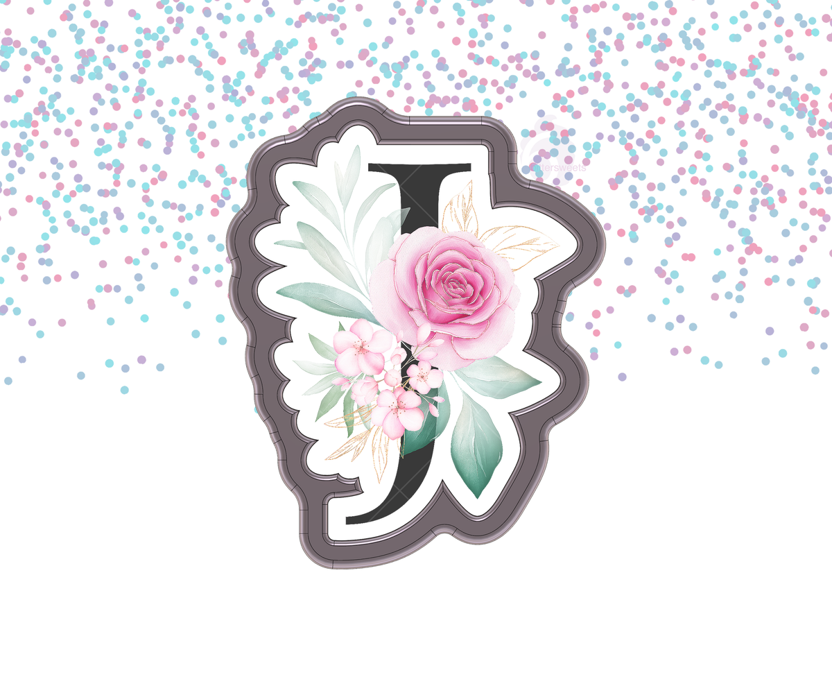 DIGITAL STL Download For Floral Letter J 1 Cookie Cutter