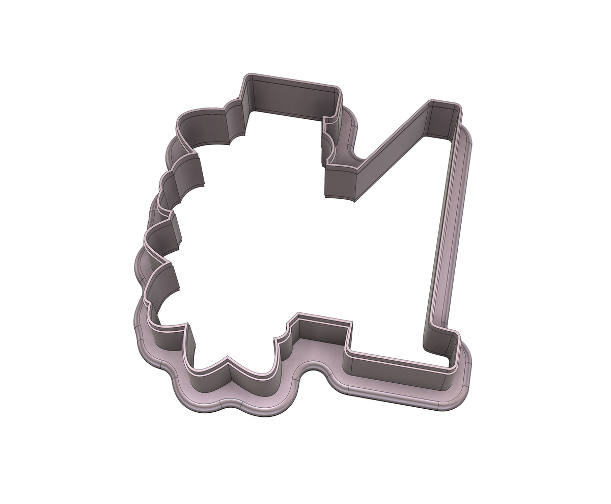 DIGITAL STL Download For Floral Letter N 1 Cookie Cutter