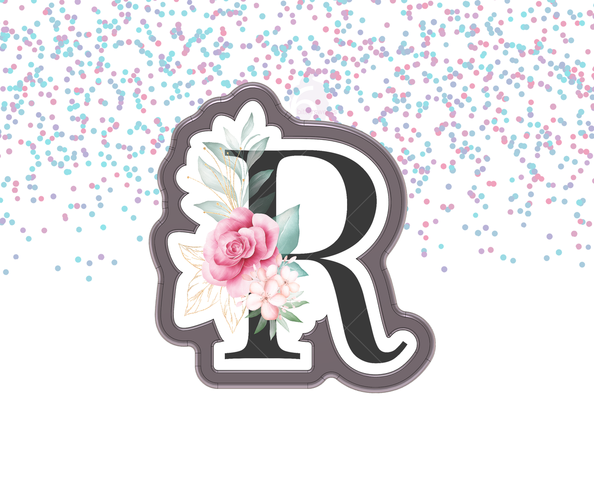 Floral Letter R 1 Cookie Cutter
