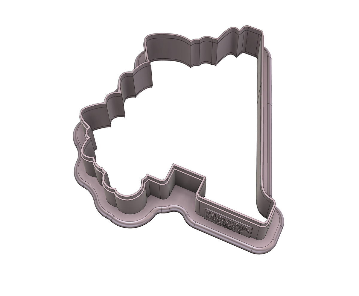 DIGITAL STL Download For Floral Letter V 1 Cookie Cutter