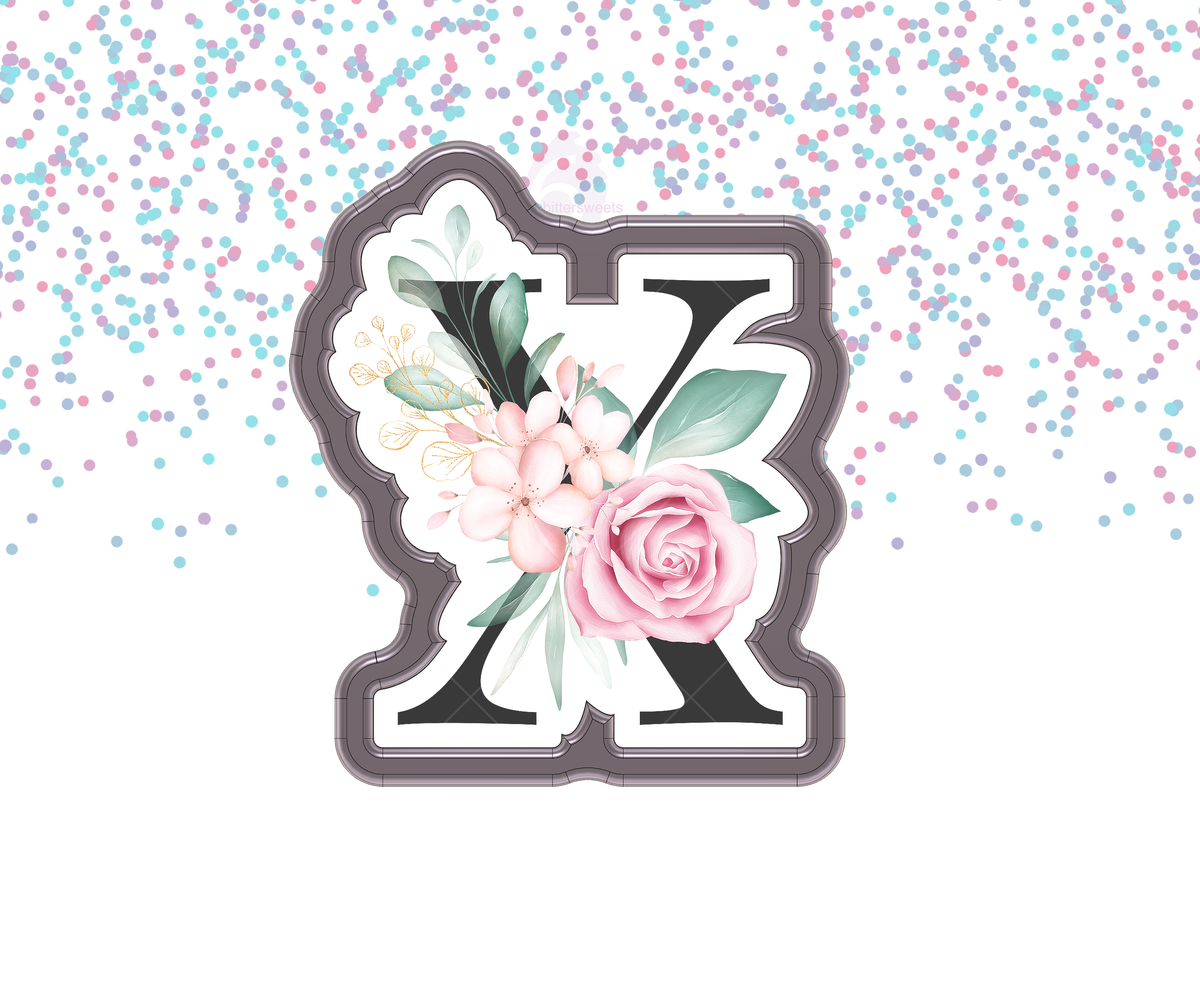 Floral Letter X 1 Cookie Cutter