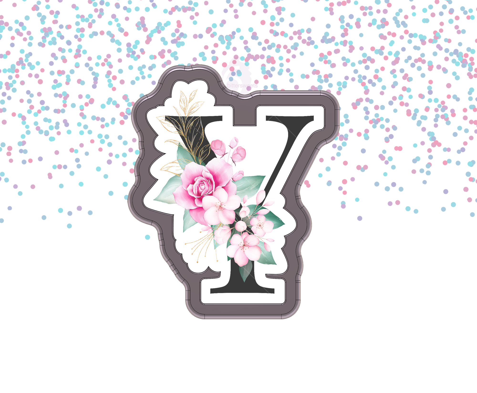 DIGITAL STL Download For Floral Letter Y 1 Cookie Cutter