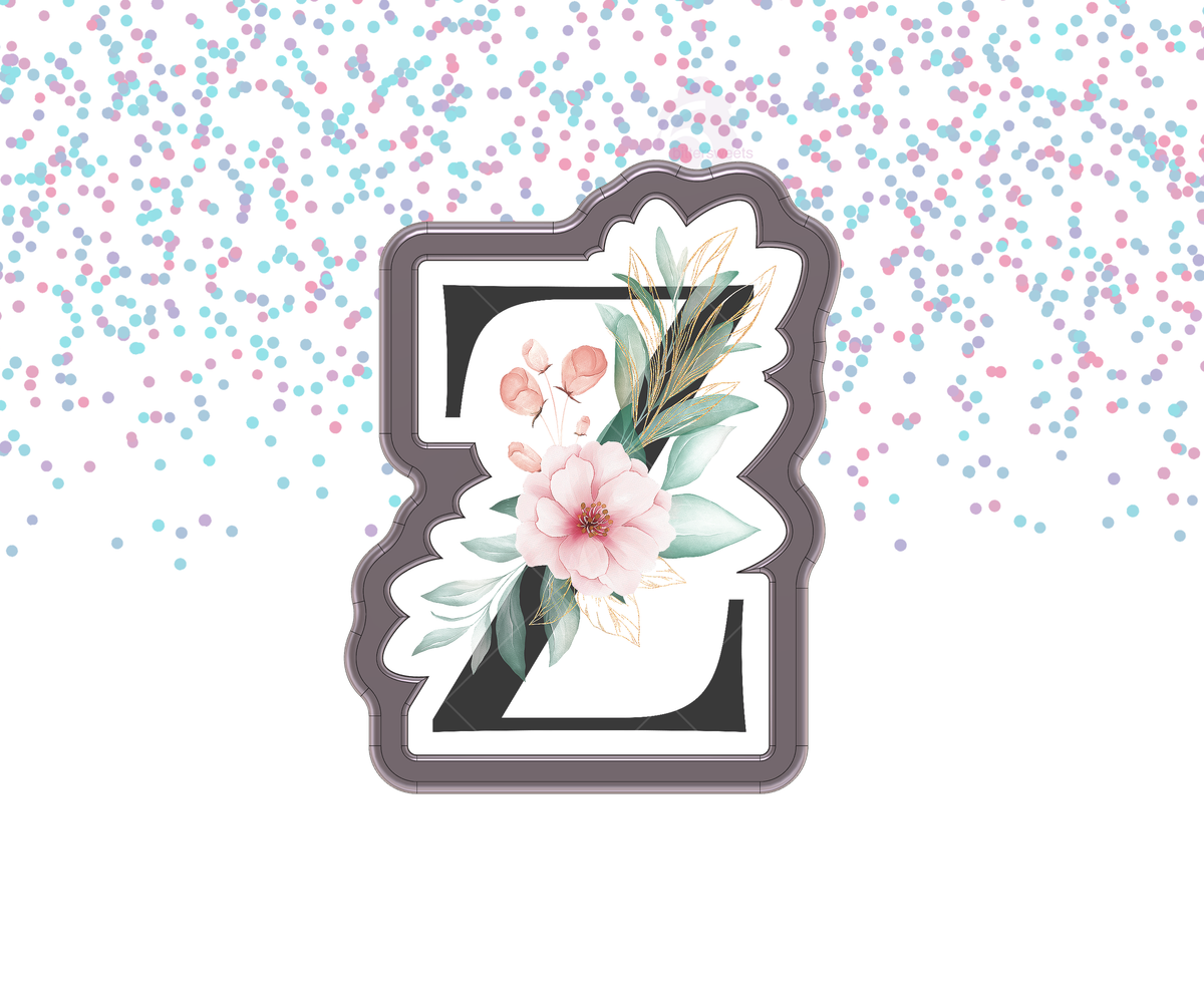 DIGITAL STL Download For Floral Letter Z 1 Cookie Cutter