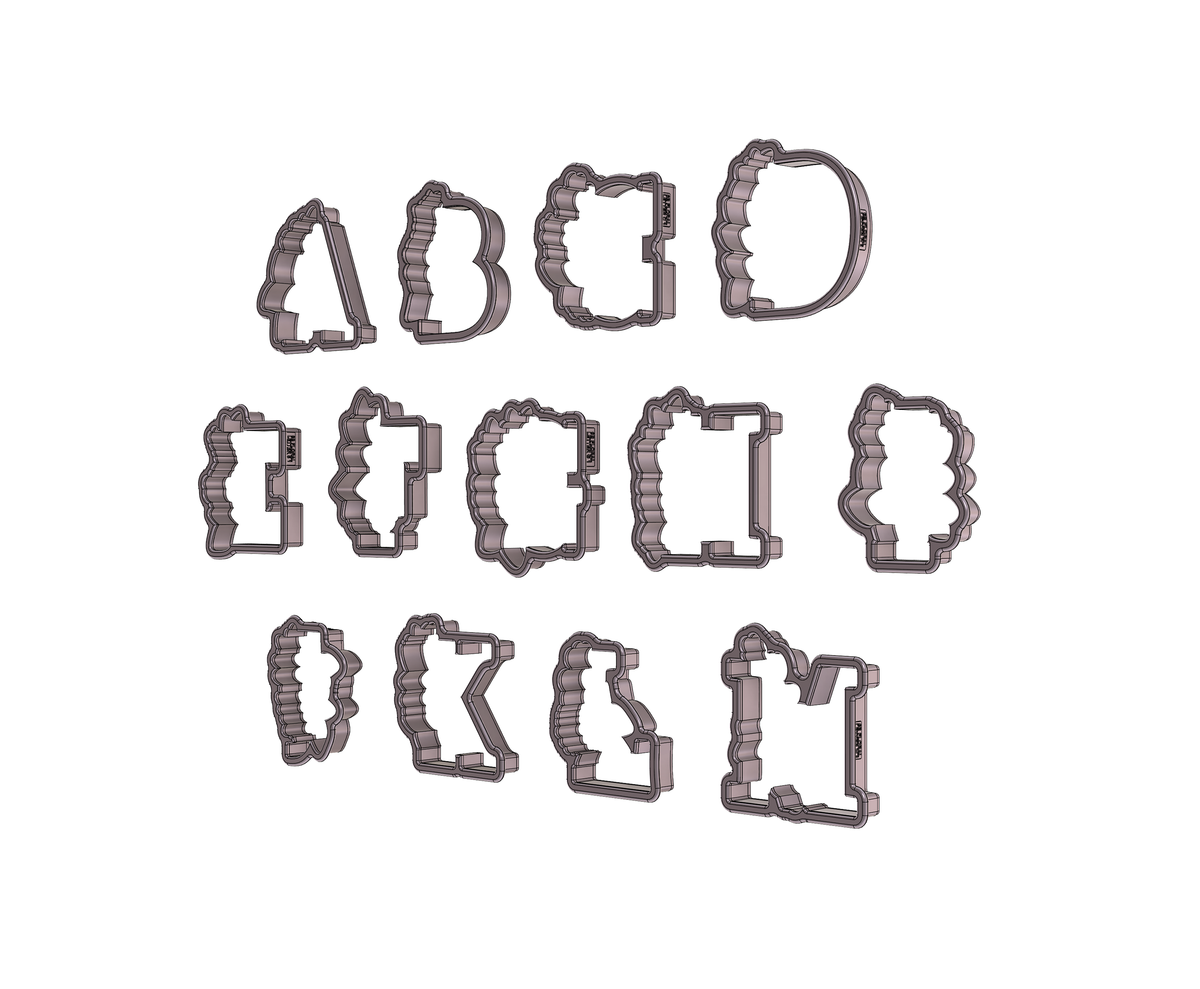 Floral Letters A - M 1 Cookie Cutters