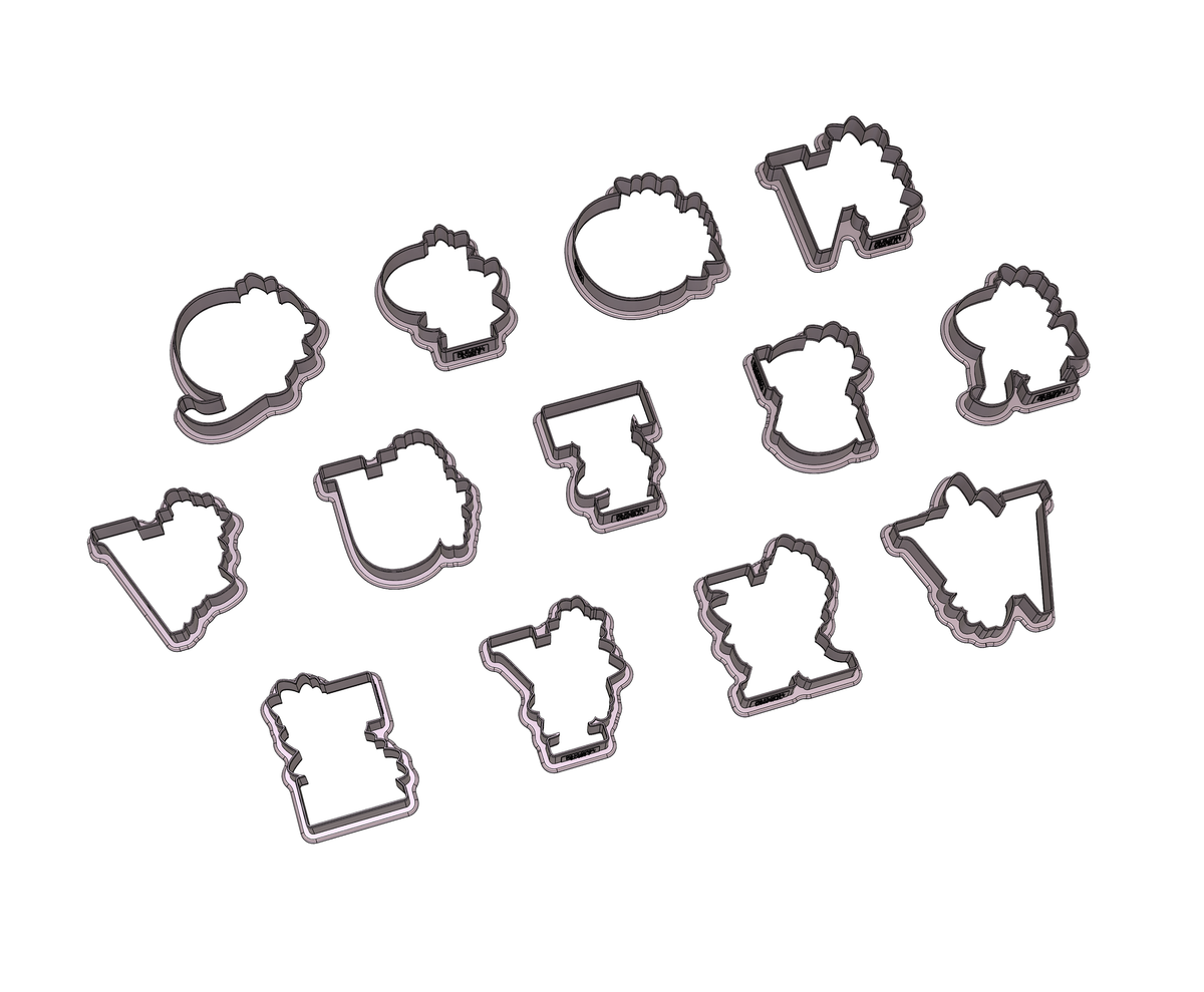 DIGITAL STL Download For Floral Letters N - Z 1 Cookie Cutters