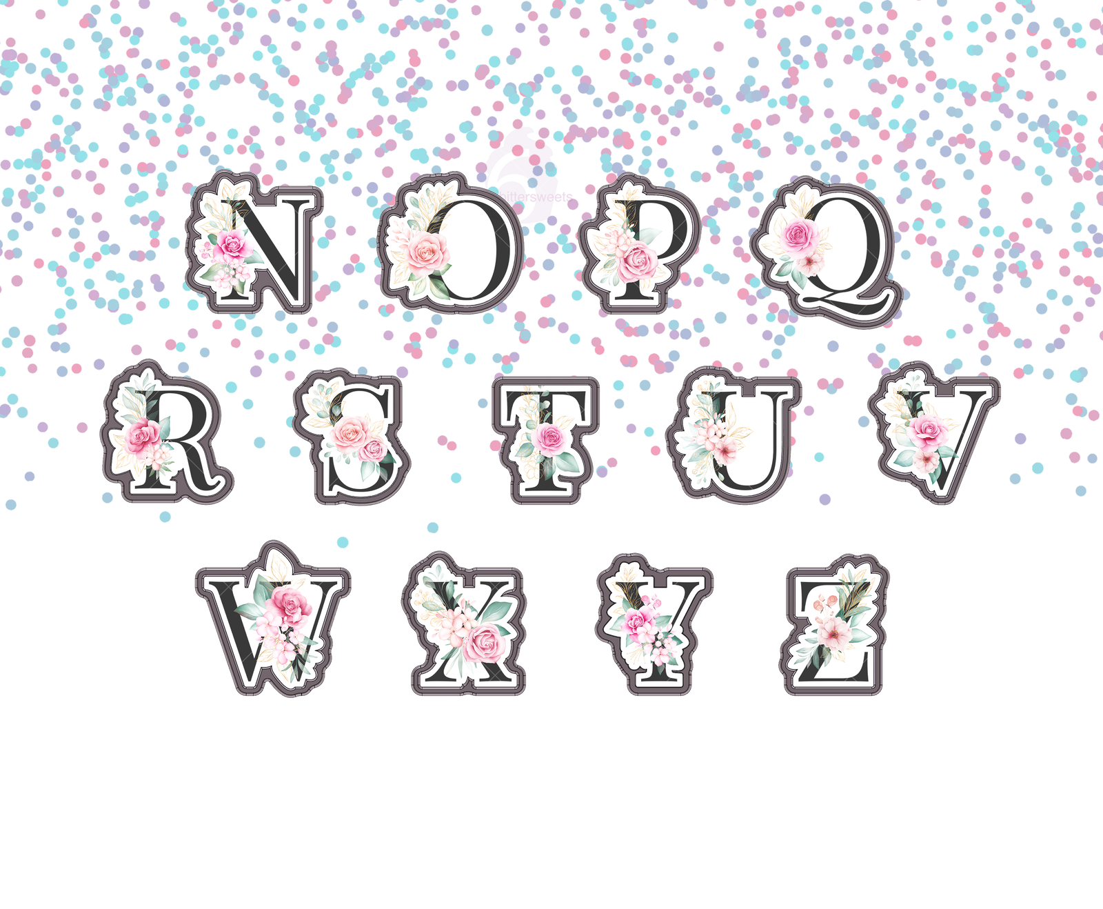 Floral Letters N - Z 1 Cookie Cutters