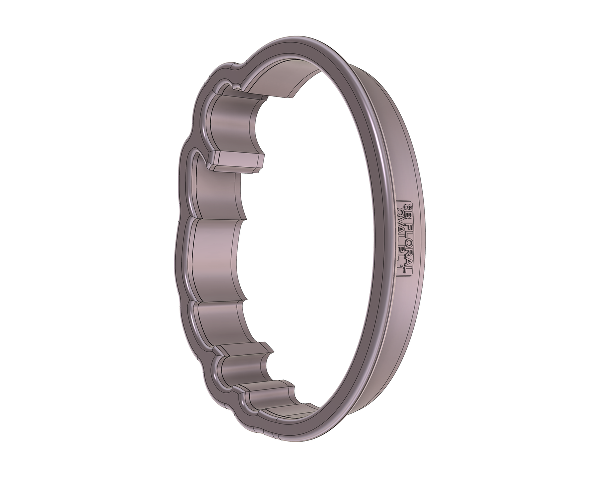 Floral Oval Plaque 1 Cookie Cutter