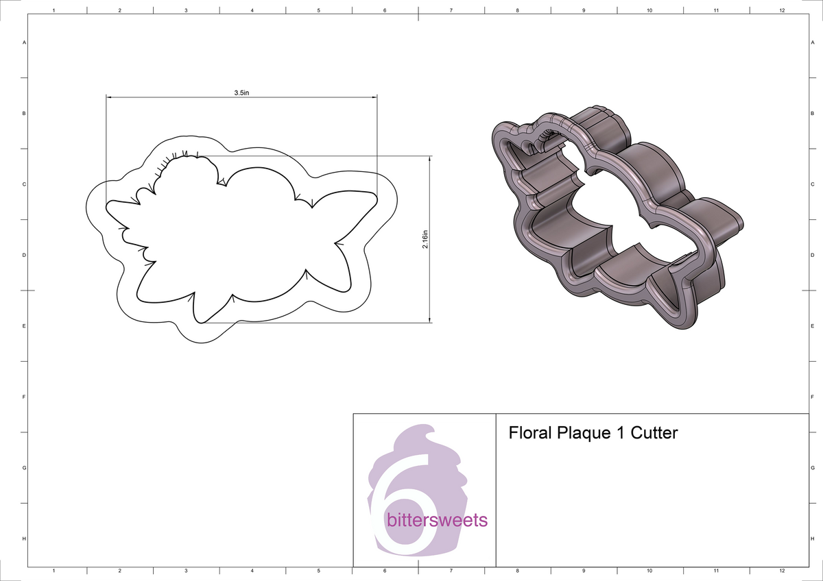 Floral Plaque 1 Cookie Cutter