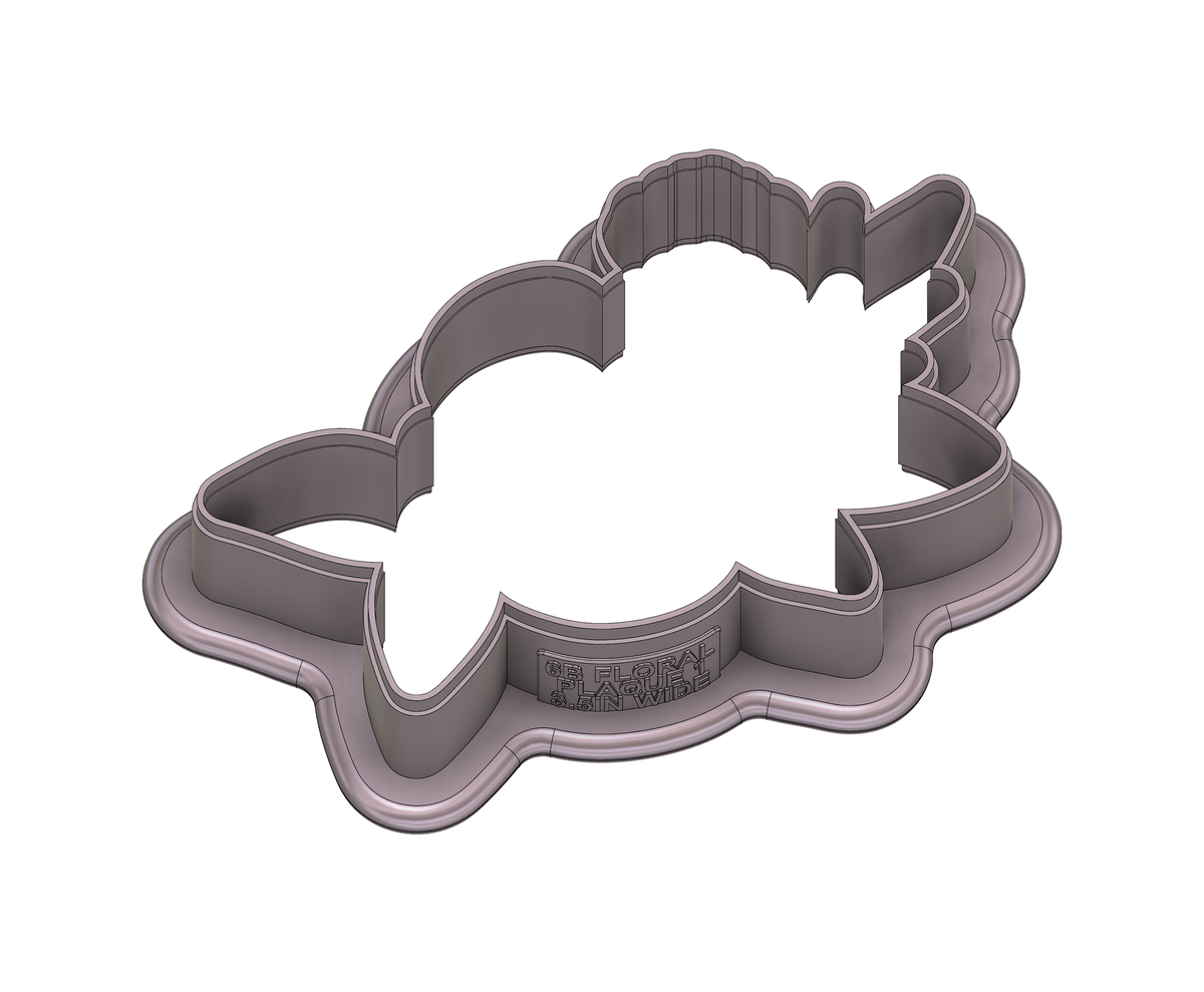 DIGITAL STL Download For Floral Plaque 1 Cookie Cutter