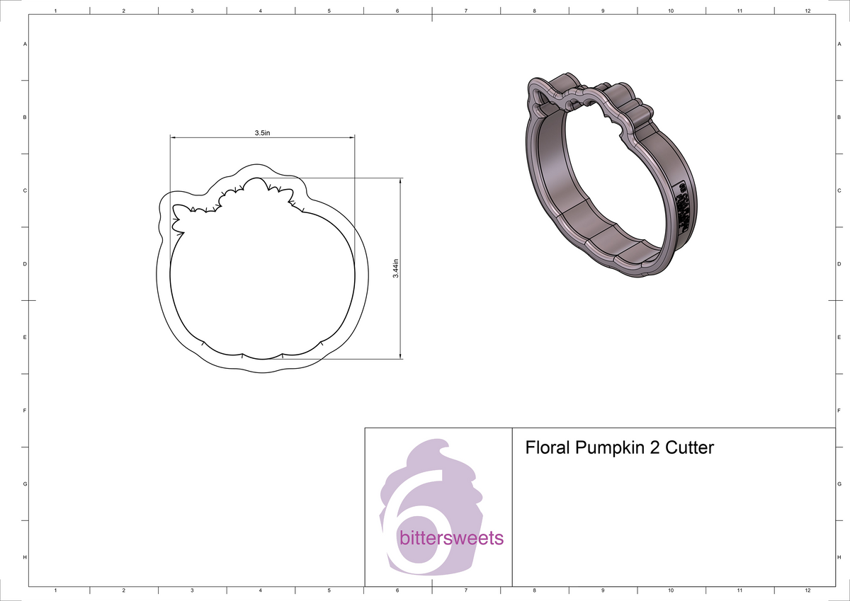 Floral Pumpkin 2 Cookie Cutter