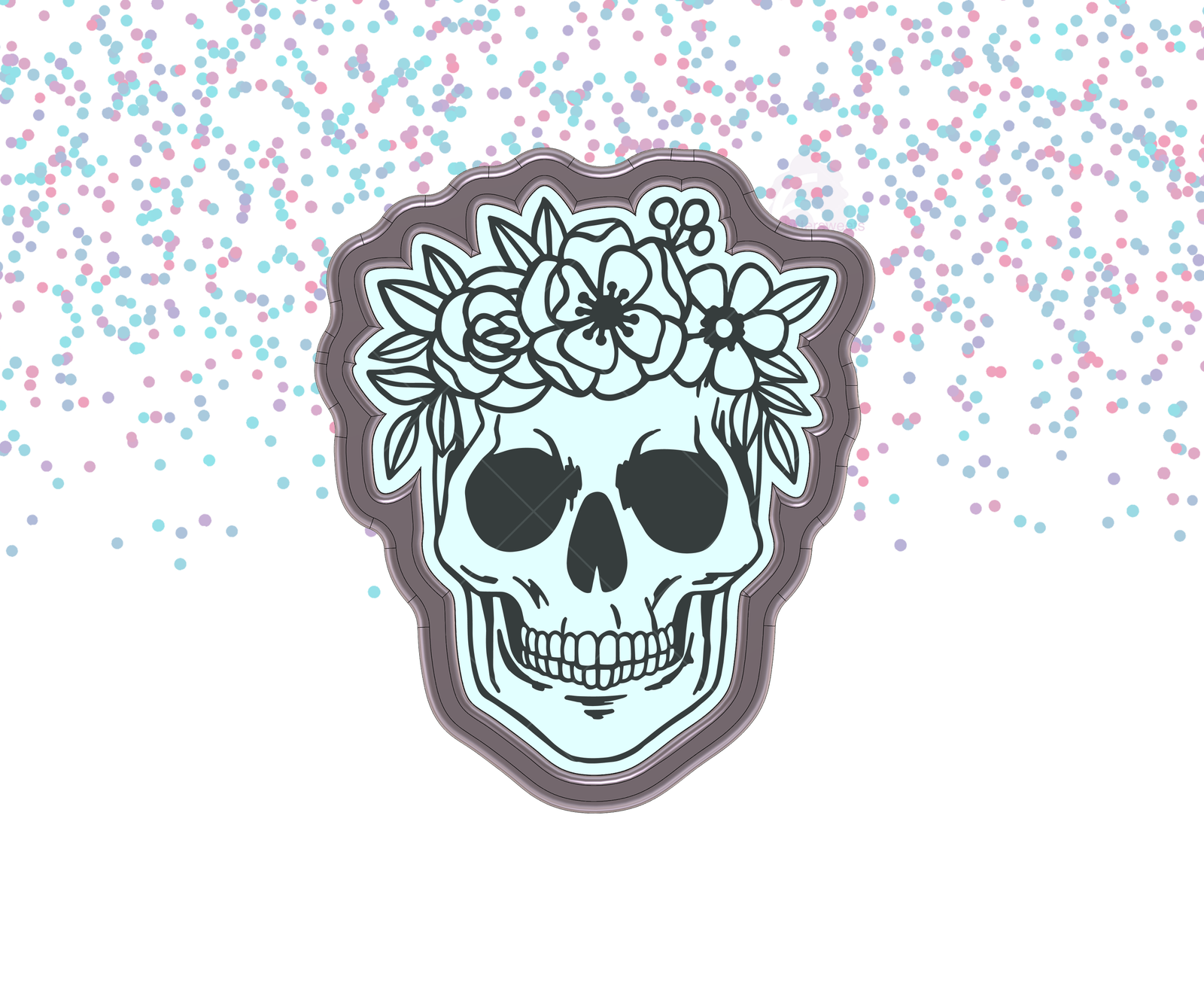 Floral Skull 2 Cookie Cutter