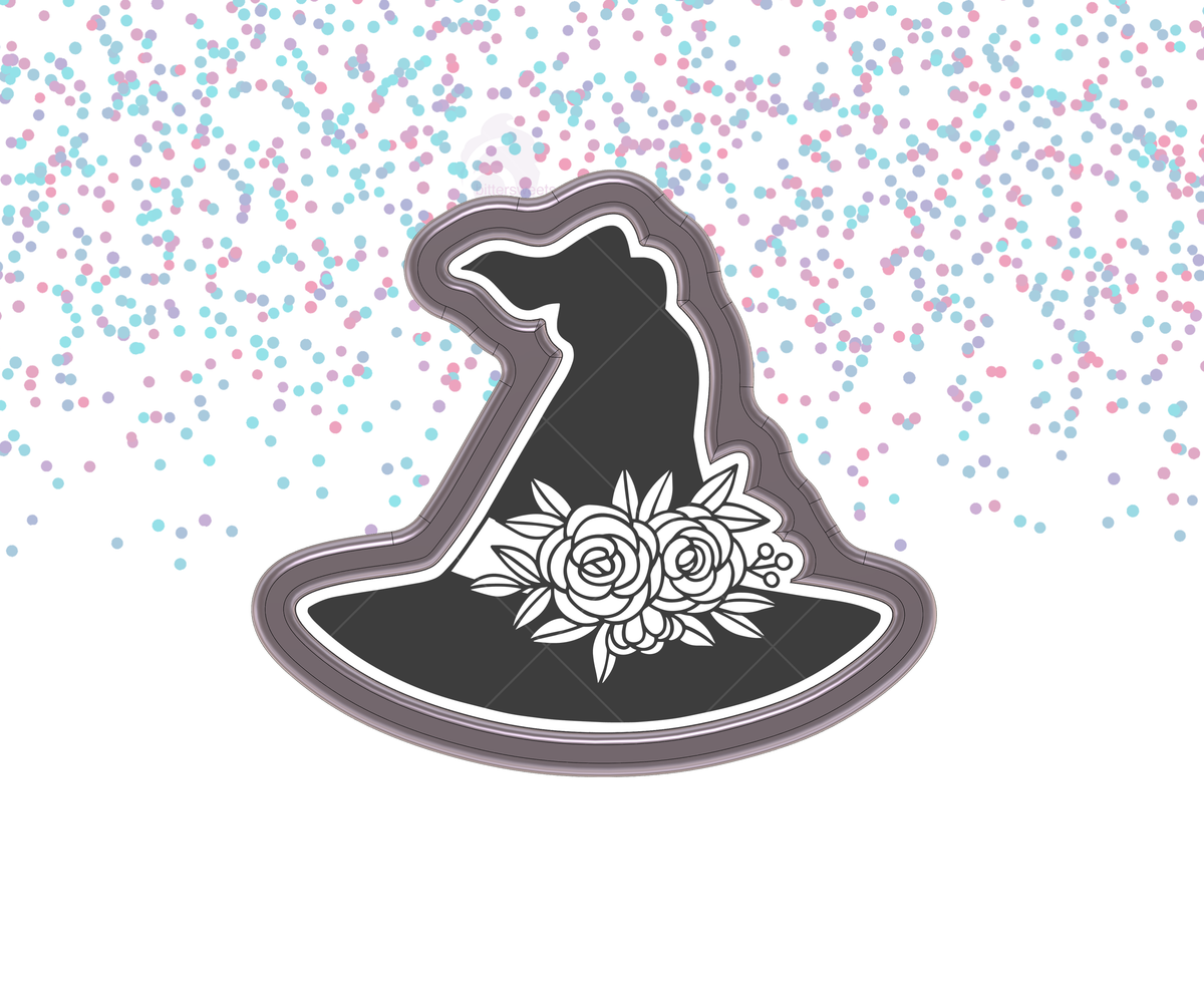 DIGITAL STL Download For Floral Witch Hat 1 Cookie Cutter