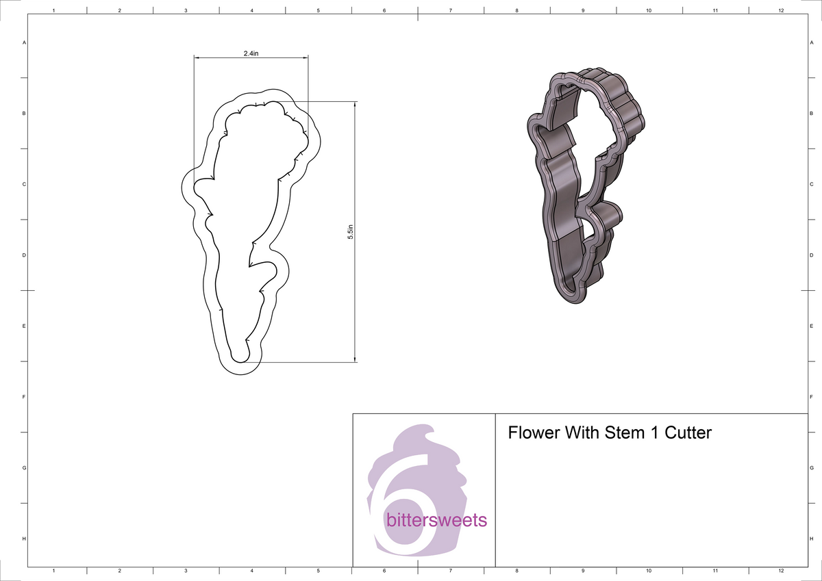 Flower With Stem 1 Cookie Cutter