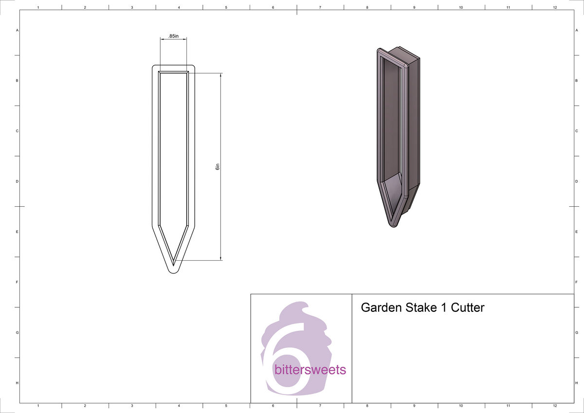 DIGITAL STL Download For Garden Stake 1 Cookie Cutter
