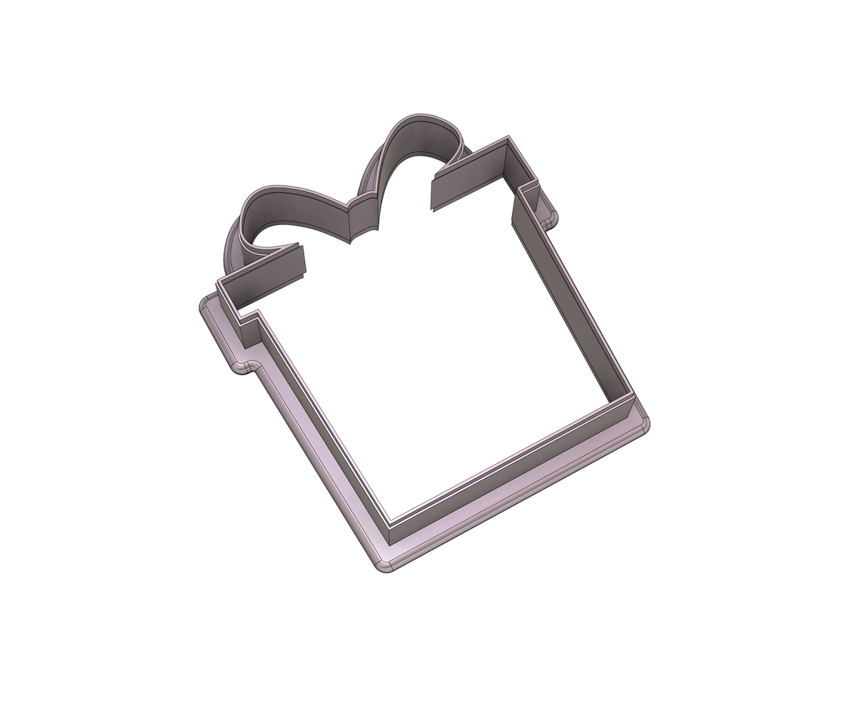 DIGITAL STL Download For Gift Box With Bow 1 Cookie Cutter