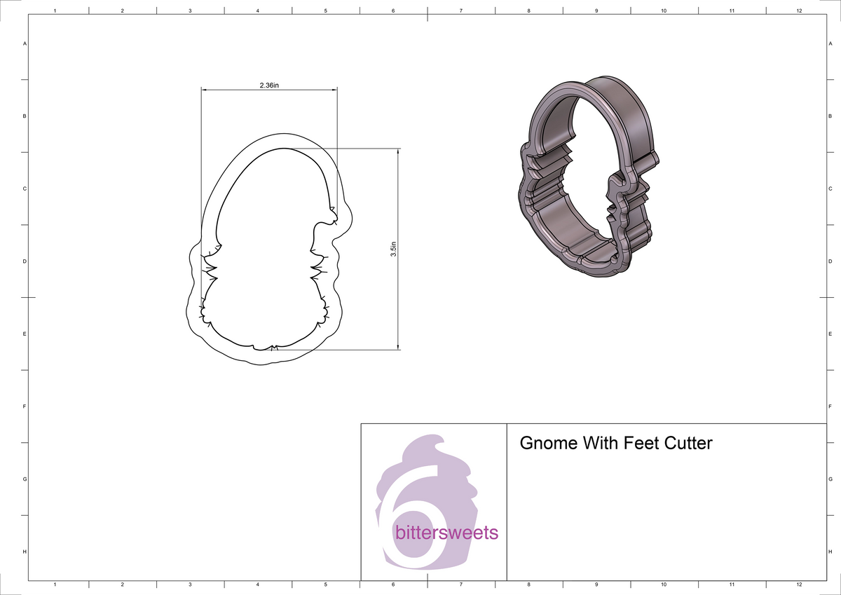 Gnome With Feet Cookie Cutter