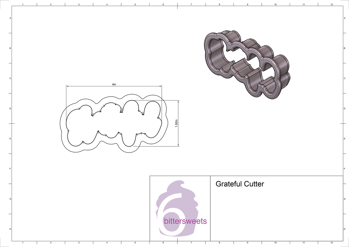 Grateful 1 Lettered Cookie Cutter