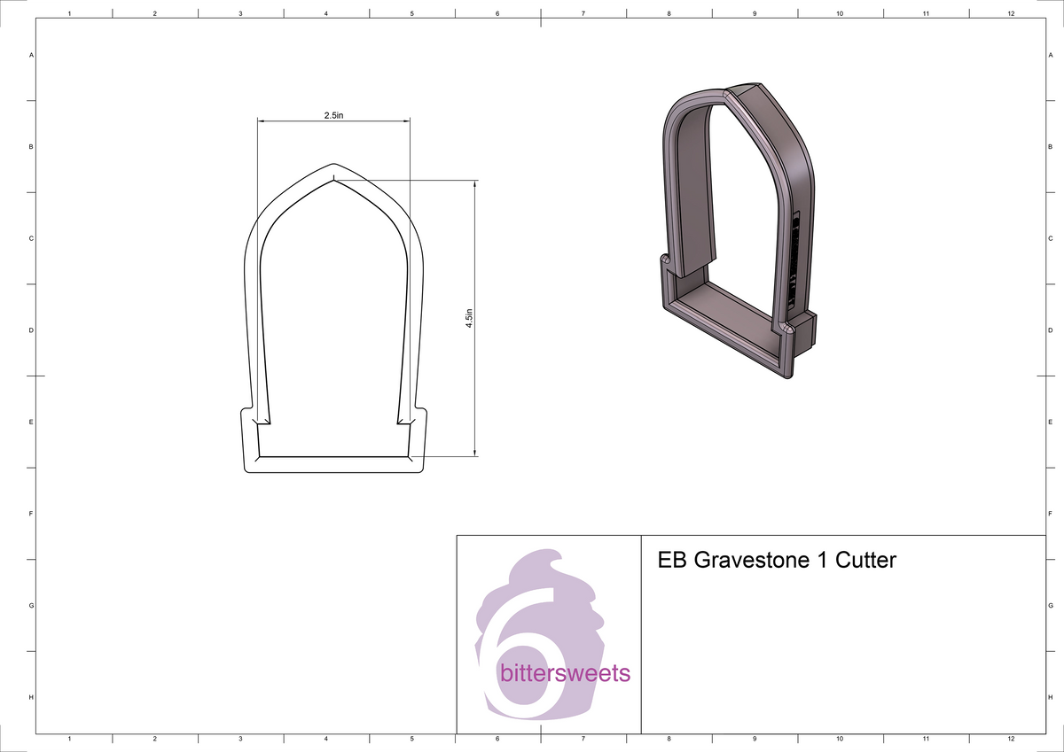 DIGITAL STL Download For Gravestone 1 Cookie Cutter