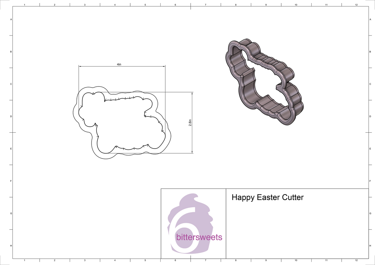 Happy Easter Lettered Cookie Cutter