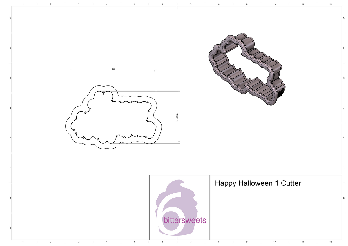 Happy Halloween 1 Lettered Cookie Cutter