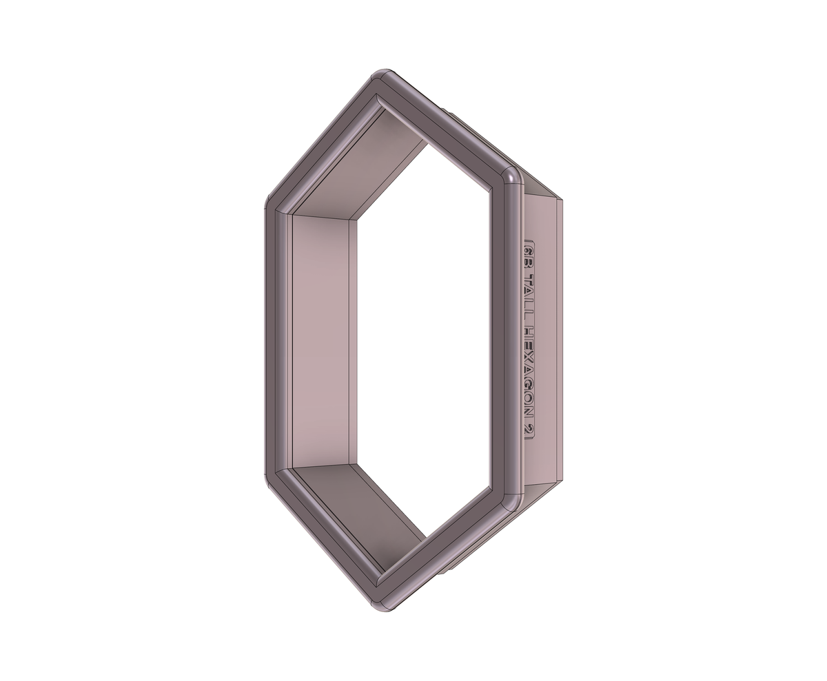 DIGITAL STL Download For Tall Hexagon Plaque 2 Cookie Cutter