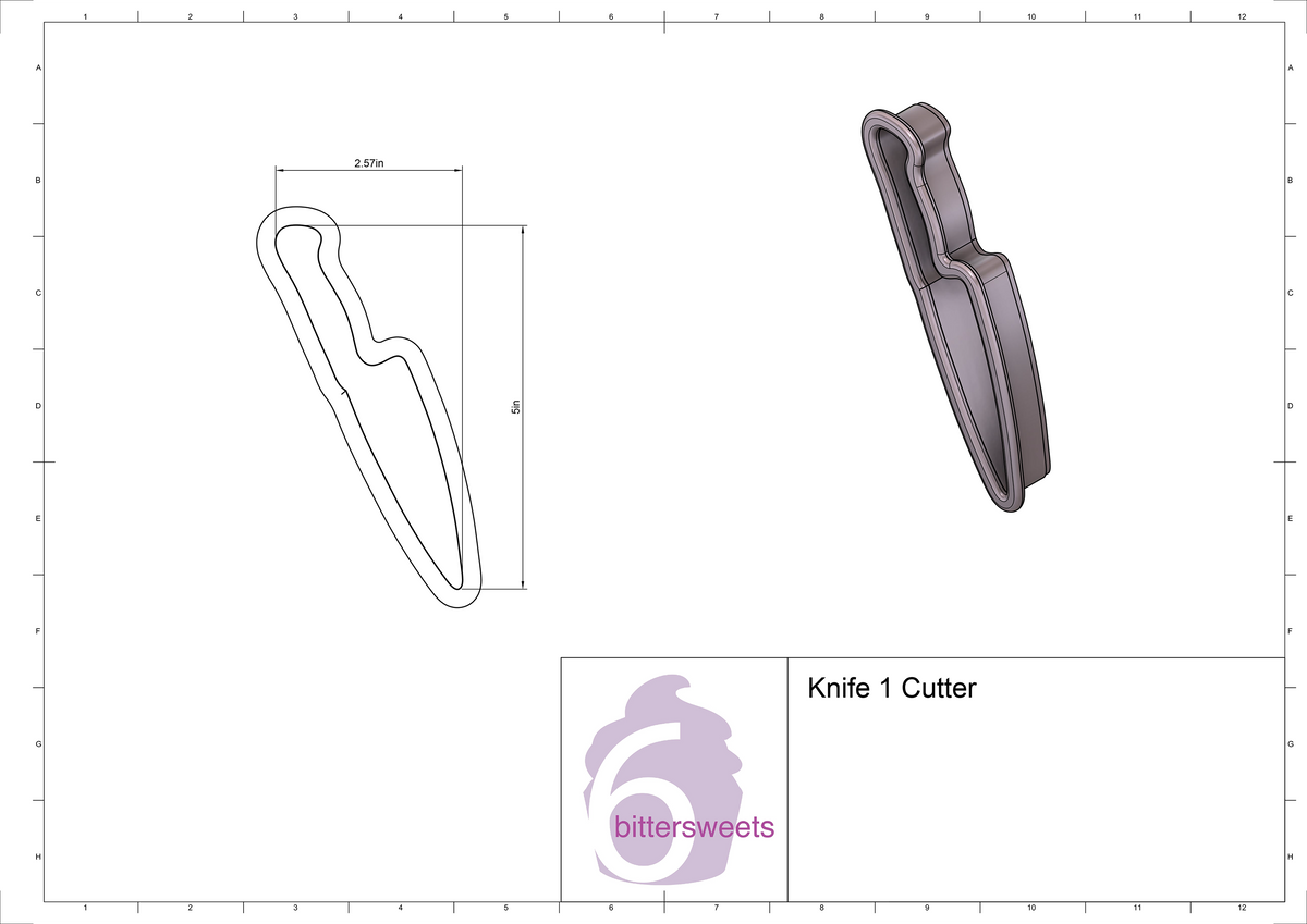 DIGITAL STL Download For Knife 1 Cookie Cutter