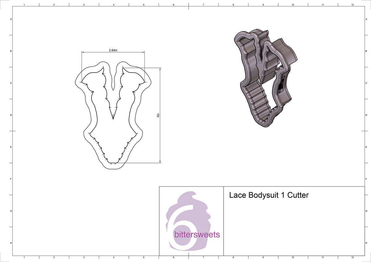 DIGITAL STL Download For Lace Bodysuit 1 Cookie Cutter
