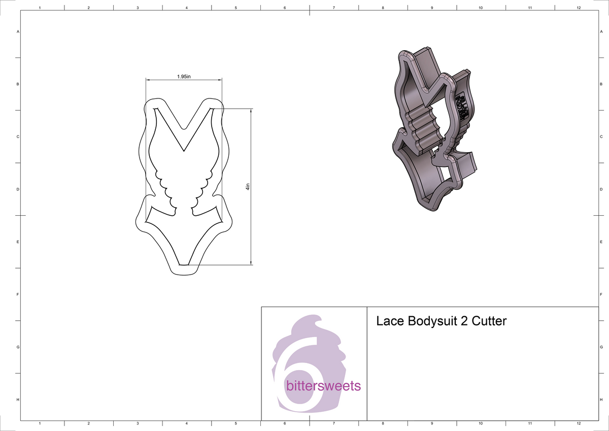 DIGITAL STL Download For Lace Bodysuit 2 Cookie Cutter