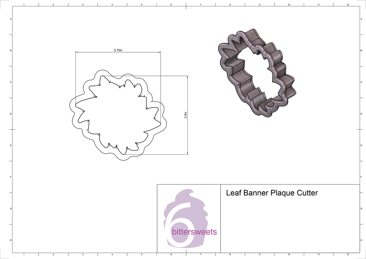 Leaf Banner Plaque 1 Cookie Cutter