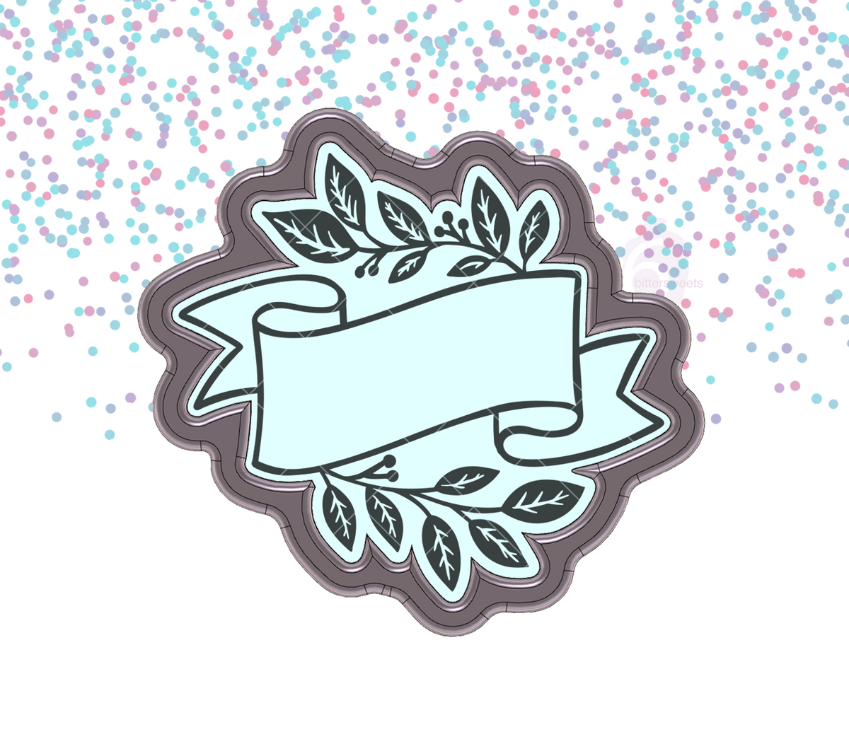 DIGITAL STL Download For Leaf Banner Plaque 1 Cookie Cutter