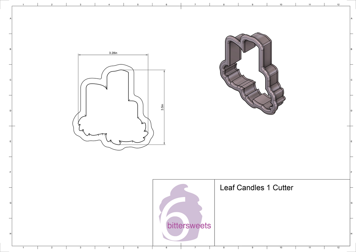 DIGITAL STL Download For Leaf Candles 1 Cookie Cutter