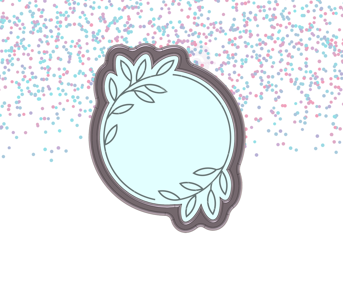 Leaf Circle Plaque 2 Cookie Cutter