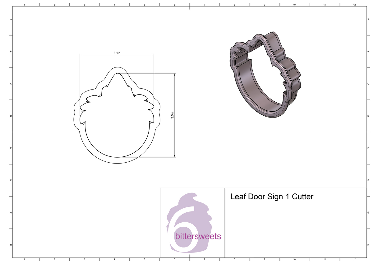 Leaf Door Sign 1 Cookie Cutter