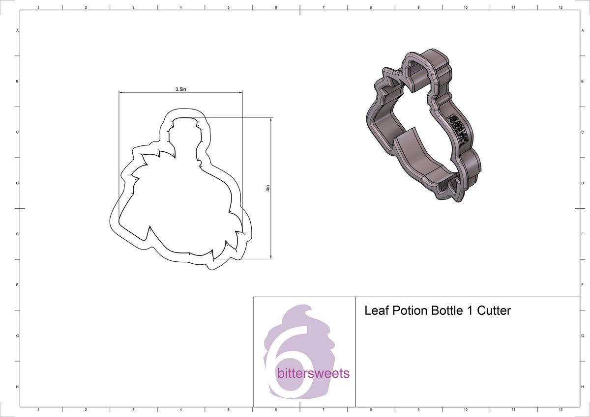 Leaf Potion Bottle 1 Cookie Cutter