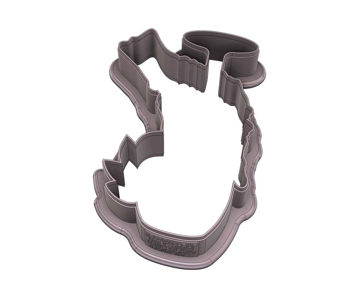 DIGITAL STL Download For Leaf Skeleton Hand Wine Glass Cookie Cutter