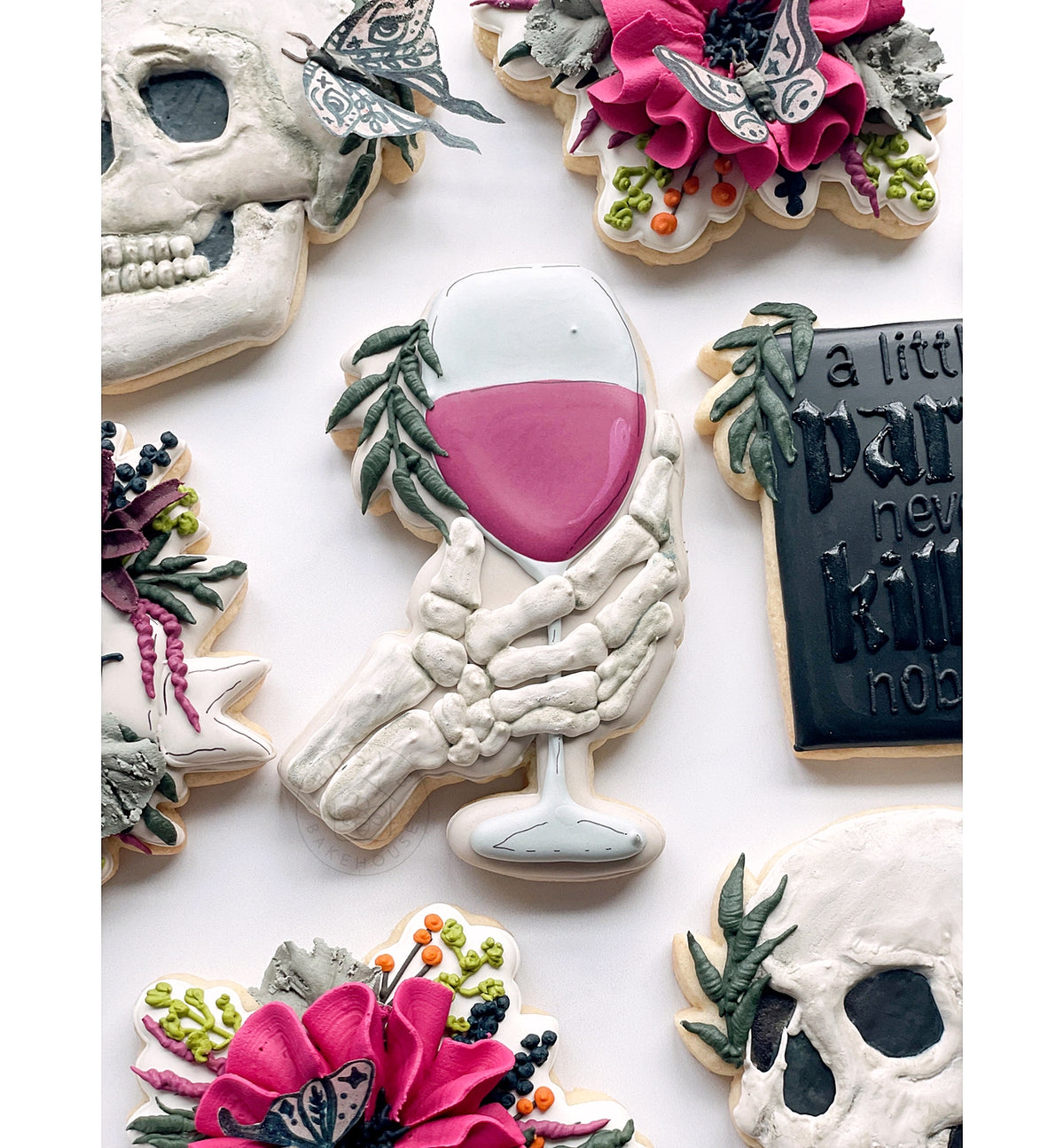 DIGITAL STL Download For Leaf Skeleton Hand Wine Glass Cookie Cutter