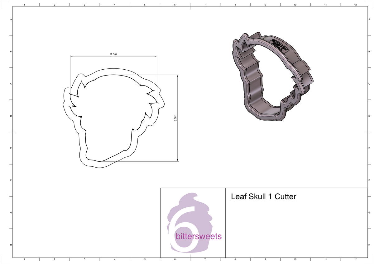 Leaf Skull 1 Cookie Cutter