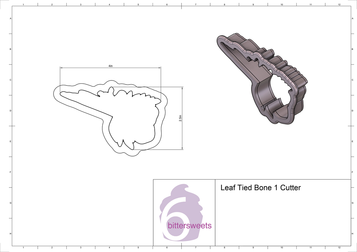 Leaf Tied Bone 1 Cookie Cutter