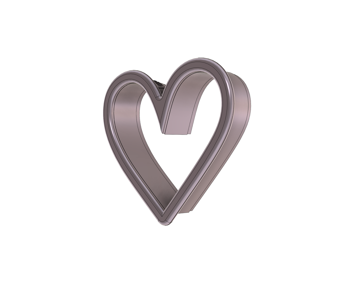 DIGITAL STL Download For Lopsided Heart 2 Cookie Cutter