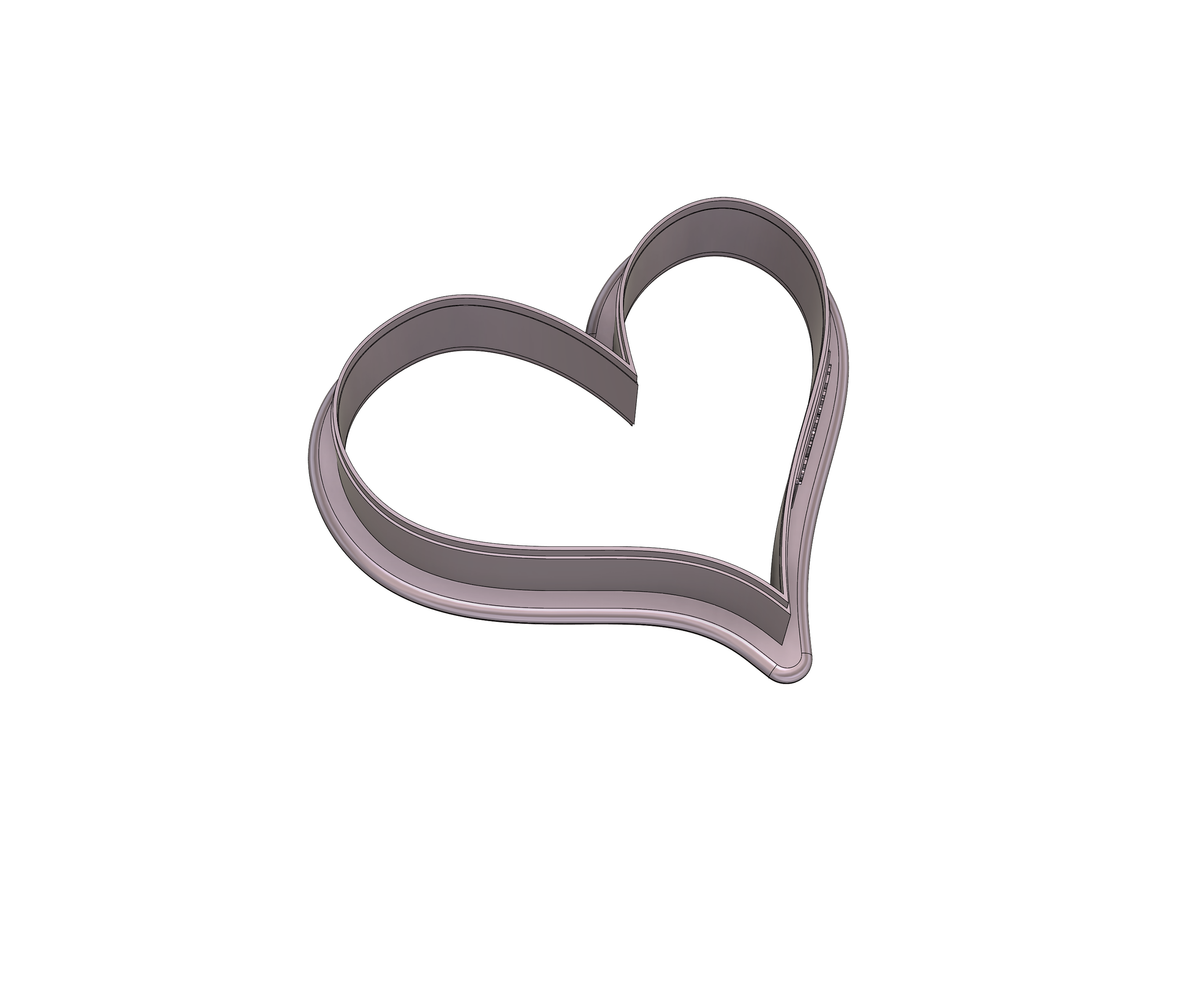 DIGITAL STL Download For Lopsided Heart 3 Cookie Cutter