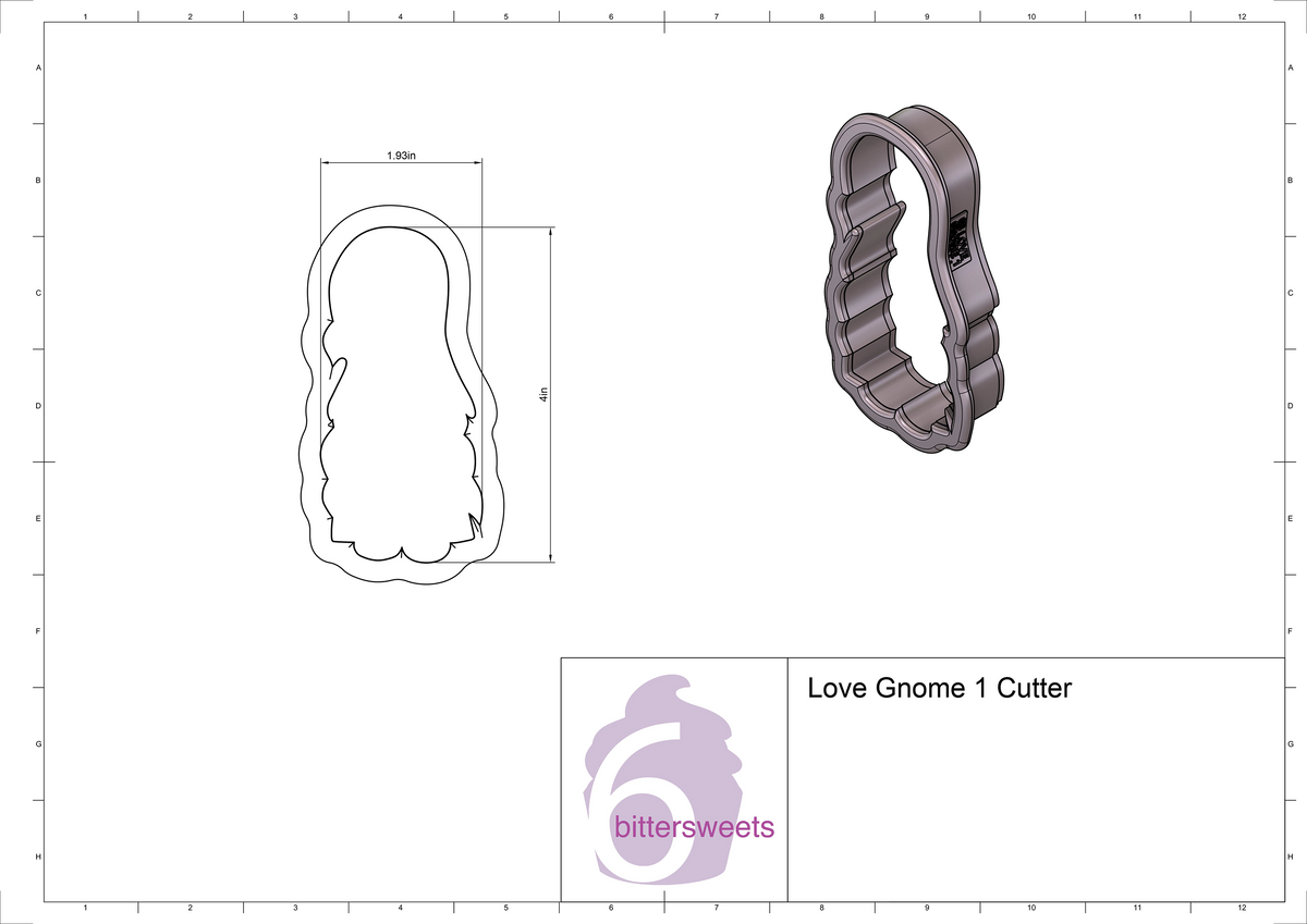 Love Gnome 1 Cookie Cutter