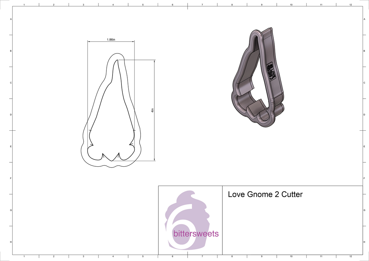 Love Gnome 2 Cookie Cutter