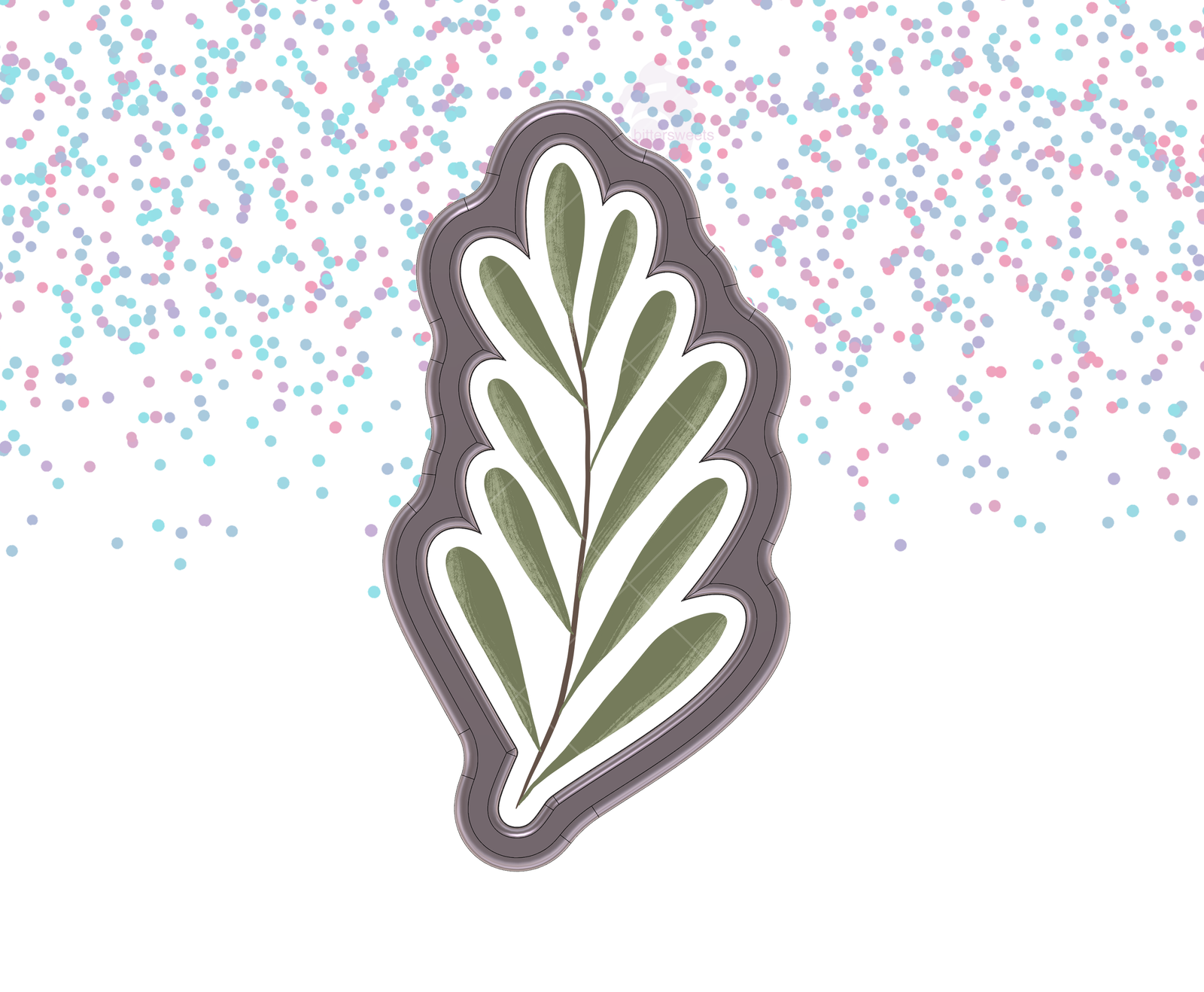 DIGITAL STL Download For Mistletoe Branch 1 Cookie Cutter