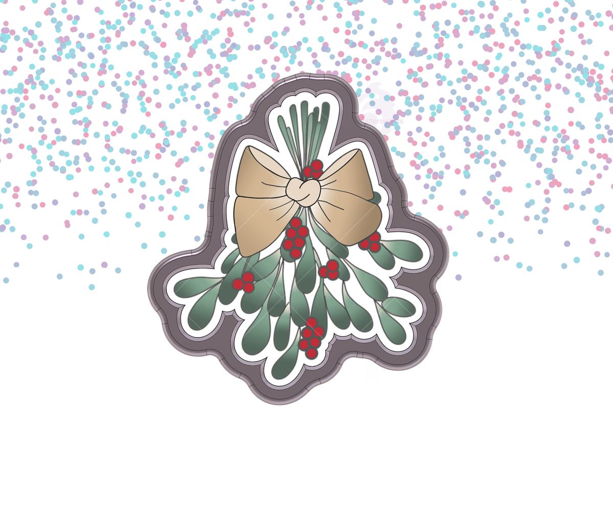 DIGITAL STL Download For Mistletoe With Bow 1 Cookie Cutter