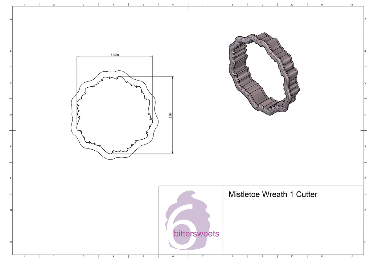 Mistletoe Wreath 1 Cookie Cutter