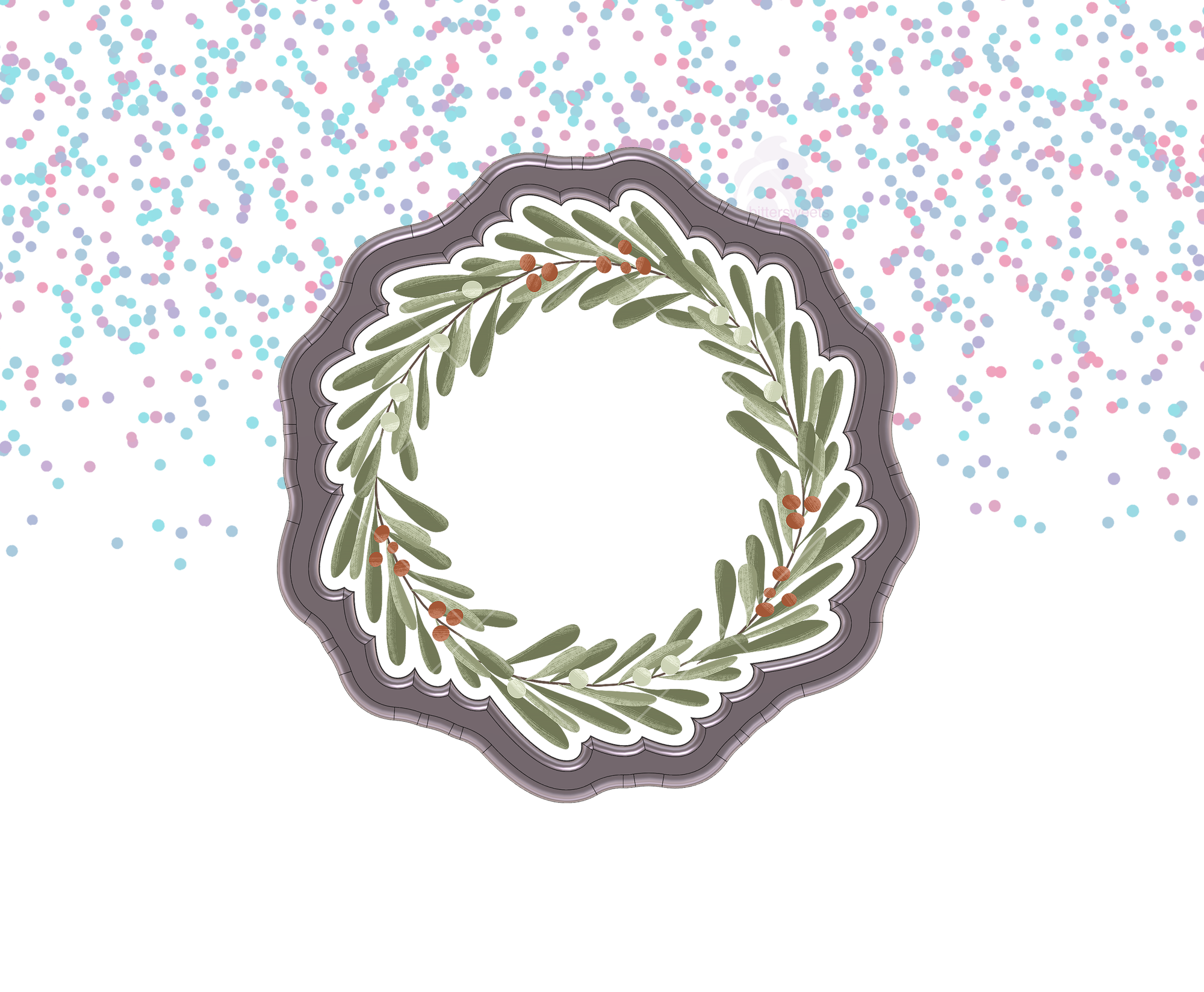 DIGITAL STL Download For Mistletoe Wreath 1 Cookie Cutter